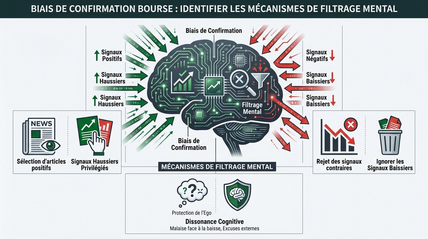 Mécanismes de filtrage mental et biais de confirmation en bourse