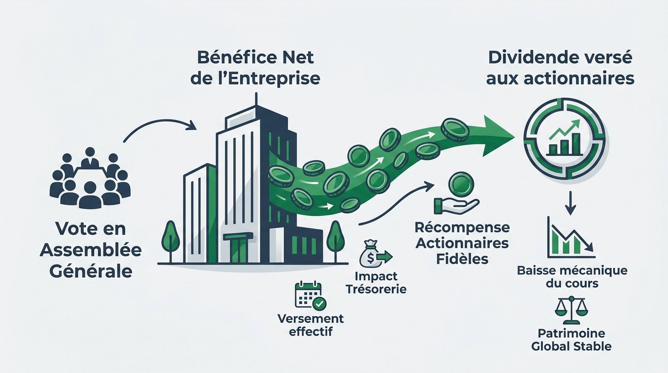 Schéma du dividende : du bénéfice au patrimoine