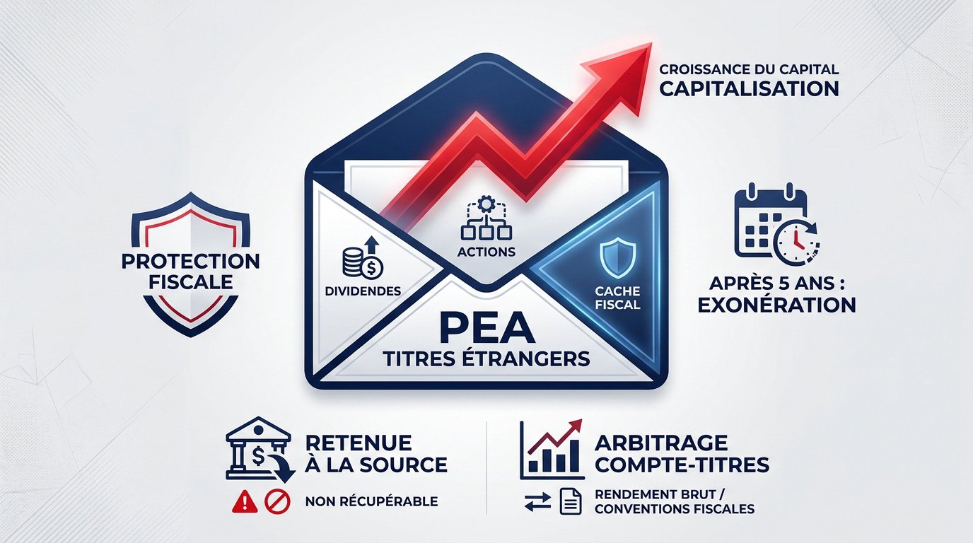 Fiscalité des actions étrangères logées dans un PEA