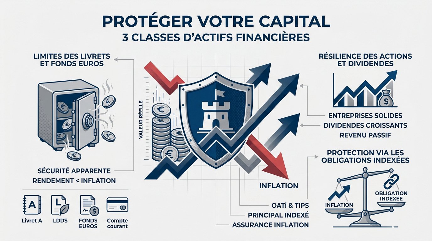 Graphique illustrant les classes d'actifs protectrices contre l'inflation