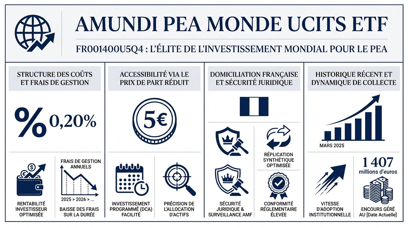 Caractéristiques clés de l'investissement dans l'ETF Amundi PEA Monde