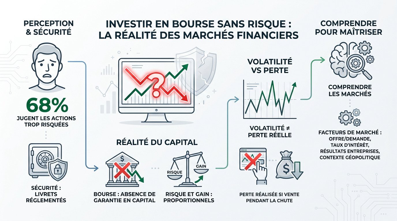 Graphique boursier illustrant la volatilité et les cycles des marchés financiers