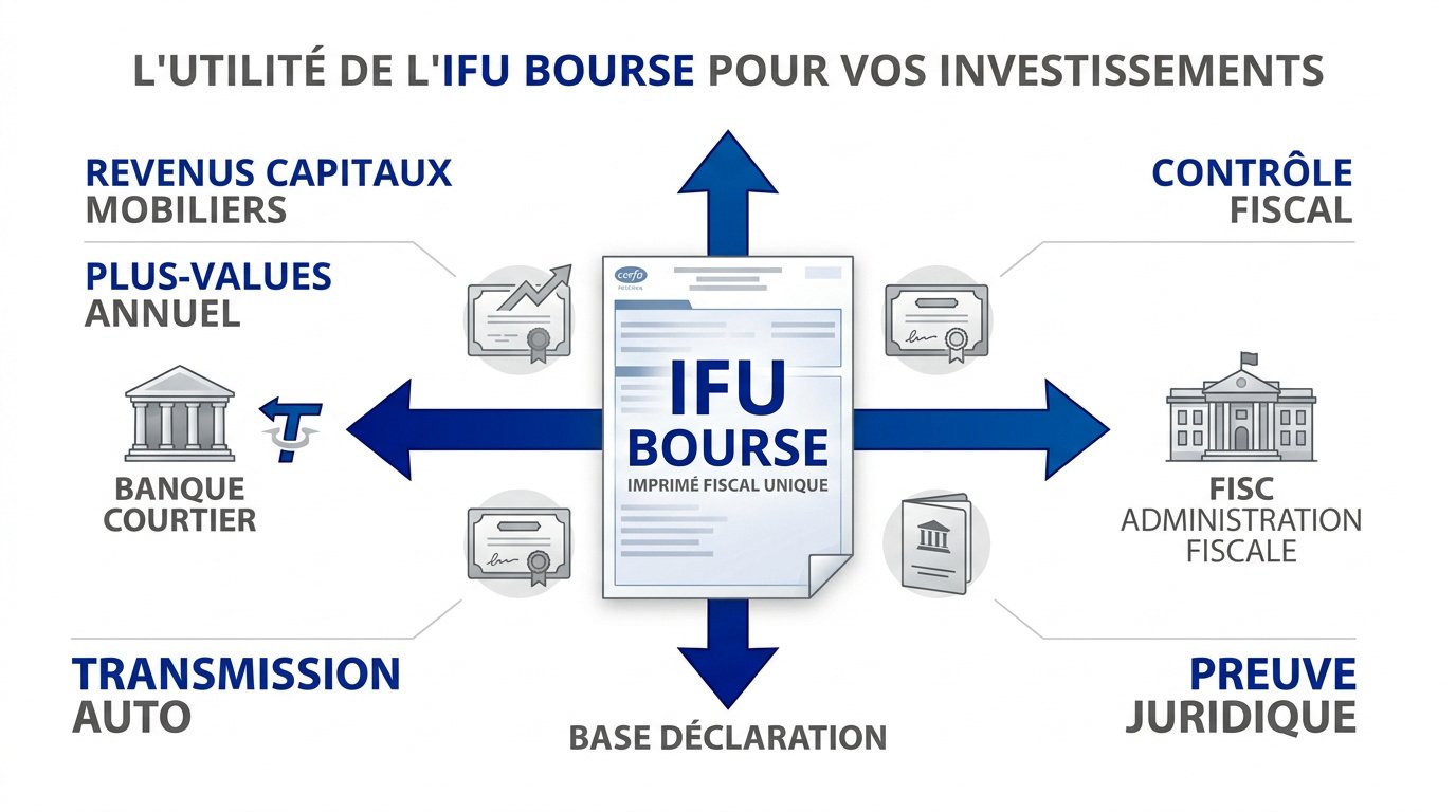 Imprimé fiscal unique et documents financiers pour la déclaration de revenus boursiers