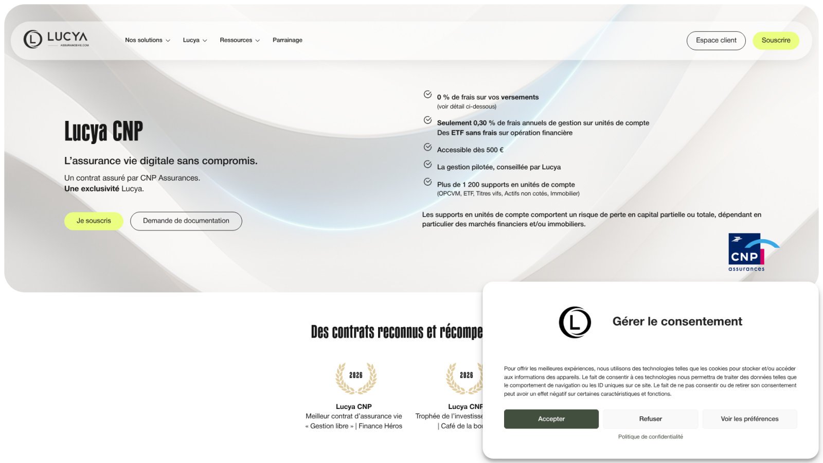 Lucya CNP : l'excellence des frais bas