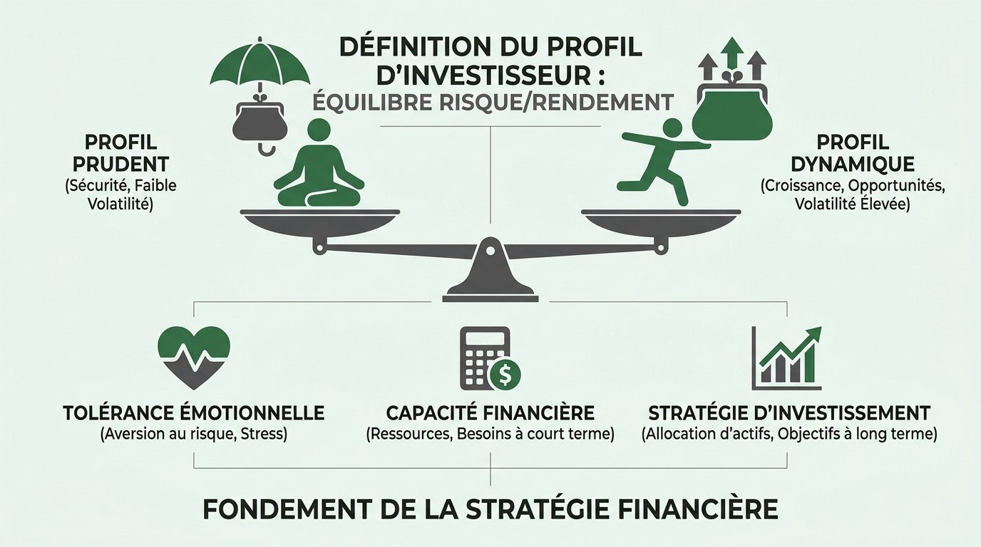 Graphique illustrant le couple risque rendement selon le profil d'investisseur