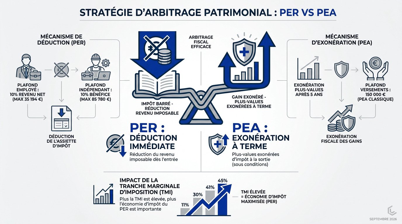 Comparaison stratégique entre la fiscalité du PER et du PEA pour la retraite